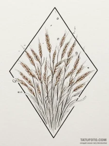 Tattoo design: a stylized "seeded field" rhom... - эскиз тату (№1755210394_0, 14.08.2025 22:26) — Tatufoto.com