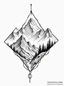 Tattoo sketch a minimalist mountain range spl... - эскиз тату (№1755213592_0, 14.08.2025 23:19) — Tatufoto.com