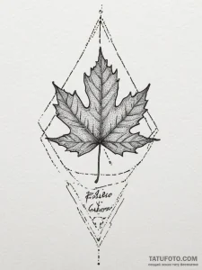 Tattoo design a single, falling autumn leaf w... - эскиз тату (№1755213991_0, 14.08.2025 23:26) — Tatufoto.com