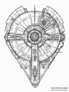 The millennium falcon blueprint - эскиз тату (№1755217795_0, 15.08.2025 00:29) — Tatufoto.com