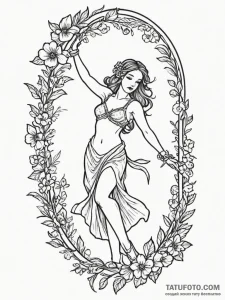 Tattoo design: a silhouette of lada dancing g... - эскиз тату (№1755217991_0, 15.08.2025 00:33) — Tatufoto.com