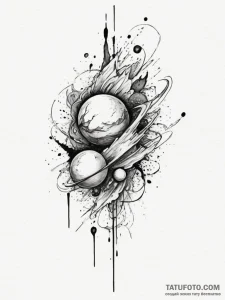 Tattoo sketch a subtle representation of grav... - эскиз тату (№1755218998_0, 15.08.2025 00:49) — Tatufoto.com
