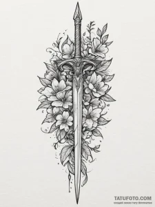 Tattoo design a broken sword piercing the gro... - эскиз тату (№1755219606_0, 15.08.2025 01:00) — Tatufoto.com