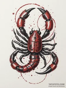 Scorpio, ink illustration for tattoo, soft wh... - эскиз тату (№1755219809_0, 15.08.2025 01:03) — Tatufoto.com