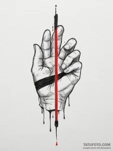 Tattoo design a "thin blue line" or "thin red... - эскиз тату (№1755222413_0, 15.08.2025 01:46) — Tatufoto.com