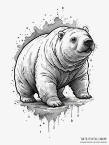 Tardigrade (water bear), tattoo sketch design... - эскиз тату (№1755223211_0, 15.08.2025 02:00) — Tatufoto.com