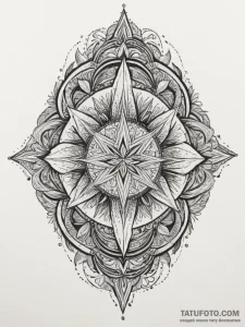 Tattoo sketch a strong, clear star acting as... - эскиз тату (№1755223409_0, 15.08.2025 02:03) — Tatufoto.com