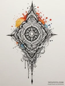 Tattoo sketch a glowing 'esc' key escaping fr... - эскиз тату (№1755268474_0, 15.08.2025 14:34) — Tatufoto.com