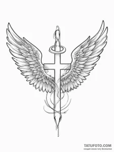Tattoo sketch a pair of wings representing gu... - эскиз тату (№1755268863_0, 15.08.2025 14:41) — Tatufoto.com