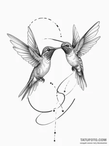 Tattoo sketch a pair of hummingbirds, symboli... - эскиз тату (№1755271474_0, 15.08.2025 15:24) — Tatufoto.com