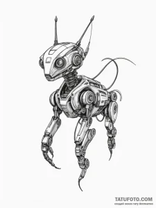 Tattoo design a robotic animal companion, sle... - эскиз тату (№1755271672_0, 15.08.2025 15:27) — Tatufoto.com