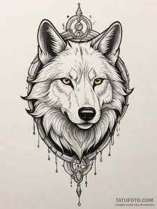 Tattoo design: a stylized wolf's head (veles'... - эскиз тату (№1755272262_0, 15.08.2025 15:37) — Tatufoto.com