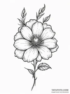 Tattoo design a single, blooming flower in a... - эскиз тату (№1755272461_0, 15.08.2025 15:41) — Tatufoto.com