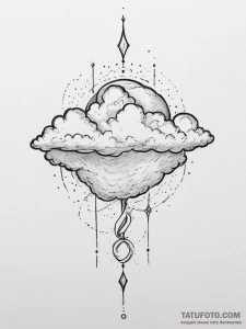 Tattoo sketch a subtle cloud texture on a cel... - эскиз тату (№1755273252_0, 15.08.2025 15:54) — Tatufoto.com