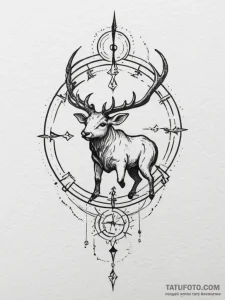 Tattoo sketch a zodiac glyph with a rough, ha... - эскиз тату (№1755273447_0, 15.08.2025 15:57) — Tatufoto.com