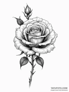 A wilting black rose losing its petals - эскиз тату (№1755278854_0, 15.08.2025 17:27) — Tatufoto.com