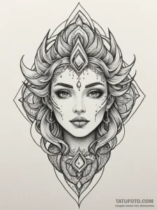 Tattoo sketch an abstract 'aura' of resilienc... - эскиз тату (№1755281066_0, 15.08.2025 18:04) — Tatufoto.com