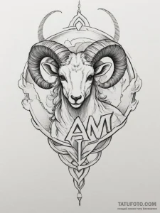 Tattoo sketch "i am" text for aries, with a f... - эскиз тату (№1755284663_0, 15.08.2025 19:04) — Tatufoto.com