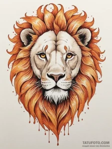 Tattoo sketch a majestic leo lion's face, wit... - эскиз тату (№1755285060_0, 15.08.2025 19:11) — Tatufoto.com