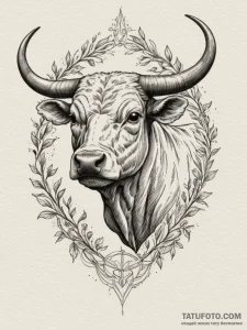 Tattoo design a taurus bull, its body formed... - эскиз тату (№1755285276_0, 15.08.2025 19:14) — Tatufoto.com
