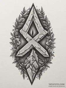 Rune stone, tattoo flash sheet design, sepia... - эскиз тату (№1755285679_0, 15.08.2025 19:21) — Tatufoto.com