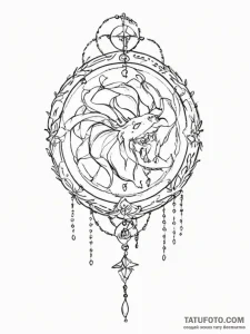 Tattoo sketch a zodiac glyph with a small, el... - эскиз тату (№1755285873_0, 15.08.2025 19:24) — Tatufoto.com