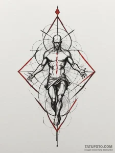 Tattoo design a stylized "hitbox" outline aro... - эскиз тату (№1755286275_0, 15.08.2025 19:31) — Tatufoto.com
