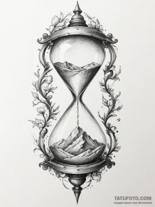 Tattoo design a broken clock or hourglass, wi... - эскиз тату (№1755287872_0, 15.08.2025 19:57) — Tatufoto.com