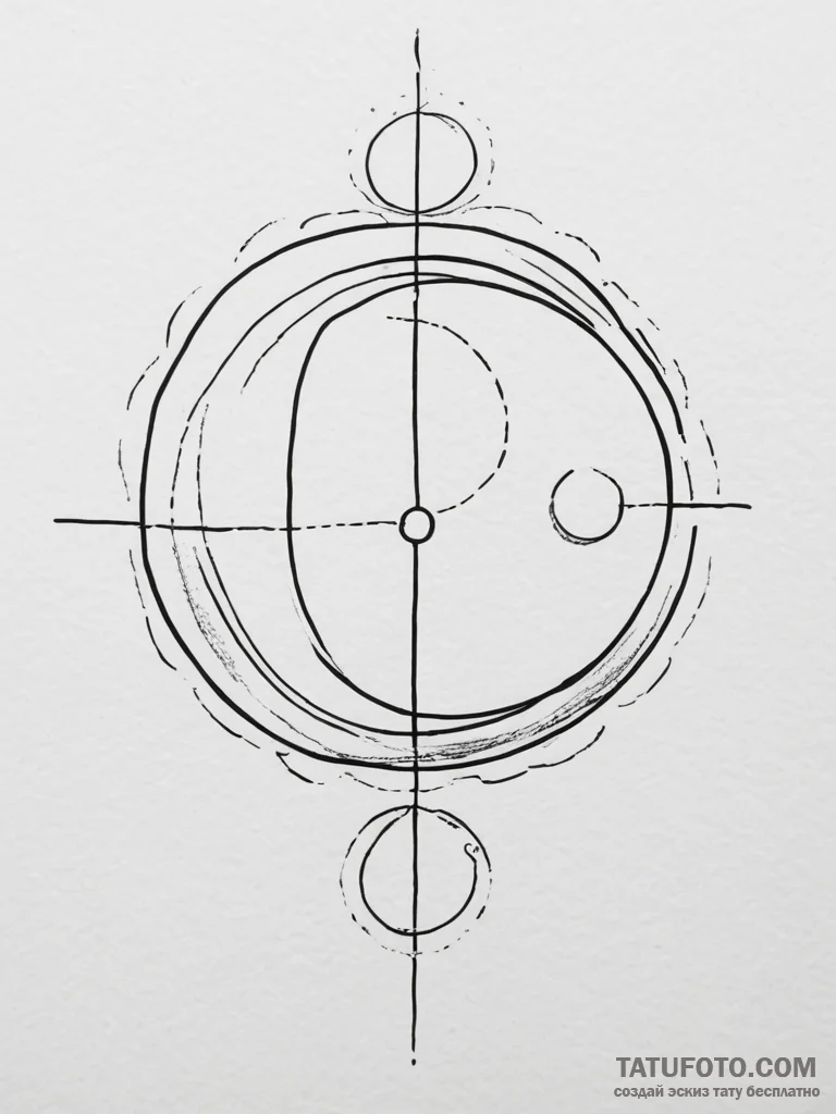 Tattoo design a minimalist moon phase sequenc... - эскиз тату (№1755289276_0, 15.08.2025 20:21) — Tatufoto.com