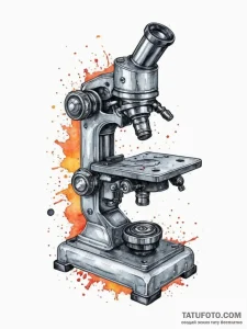 Antique microscope, artistic tattoo sketch, o... - эскиз тату (№1755291461_0, 15.08.2025 20:57) — Tatufoto.com