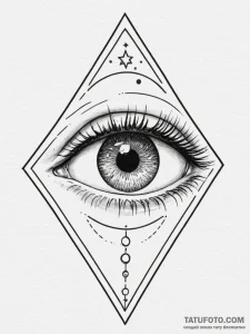 Tattoo sketch a cosmic eye with stars reflect... - эскиз тату (№1755291855_0, 15.08.2025 21:04) — Tatufoto.com