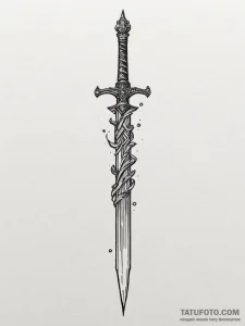 Tattoo design a tiny pixelated sword linework... - эскиз тату (№1755292841_0, 15.08.2025 21:20) — Tatufoto.com
