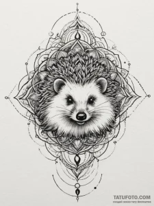 Hedgehog, concept art for tattoo, soft whip s... - эскиз тату (№1755293236_0, 15.08.2025 21:27) — Tatufoto.com