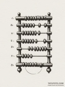 Abacus, artistic tattoo sketch, on a clean wh... - эскиз тату (№1755293433_0, 15.08.2025 21:30) — Tatufoto.com
