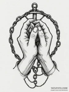 Chained hands breaking free, tattoo sketch de... - эскиз тату (№1755294617_0, 15.08.2025 21:50) — Tatufoto.com