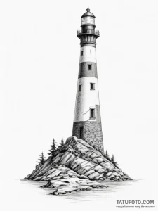 Tattoo sketch a lighthouse, solitary but stro... - эскиз тату (№1755295014_0, 15.08.2025 21:56) — Tatufoto.com