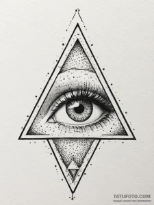 Eye in triangle, artistic tattoo sketch, mute... - эскиз тату (№1755295211_0, 15.08.2025 22:00) — Tatufoto.com