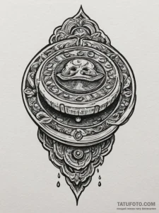 Tattoo sketch a classic arcade coin slot with... - эскиз тату (№1755317778_0, 16.08.2025 04:16) — Tatufoto.com