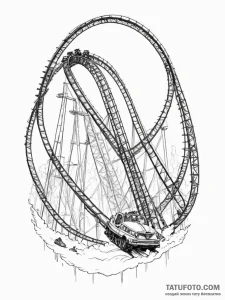 Rollercoaster - эскиз тату (№1755317975_0, 16.08.2025 04:19) — Tatufoto.com