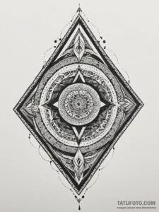 Tattoo design a geometric abstract representa... - эскиз тату (№1755318966_0, 16.08.2025 04:36) — Tatufoto.com
