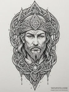 Tattoo design a powerful celtic warrior, with... - эскиз тату (№1755320370_0, 16.08.2025 04:59) — Tatufoto.com