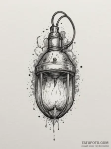 Tattoo sketch a futuristic grenade with glowi... - эскиз тату (№1755320773_0, 16.08.2025 05:06) — Tatufoto.com