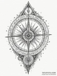 Sundial, tattoo drawing outline, black outlin... - эскиз тату (№1755321565_0, 16.08.2025 05:19) — Tatufoto.com