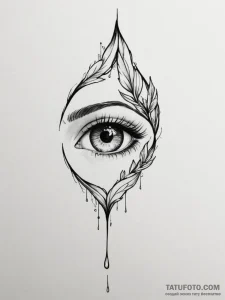 Tattoo design a single tear transforming into... - эскиз тату (№1755322579_0, 16.08.2025 05:36) — Tatufoto.com