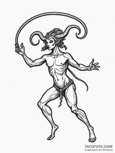 Tattoo sketch a zodiac character in a humorou... - эскиз тату (№1755322778_0, 16.08.2025 05:39) — Tatufoto.com