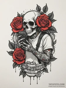 Tattoo design a retro gaming character holdin... - эскиз тату (№1755324400_0, 16.08.2025 06:06) — Tatufoto.com