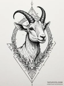 Tattoo design a capricorn goat-fish with a ti... - эскиз тату (№1755325807_0, 16.08.2025 06:30) — Tatufoto.com