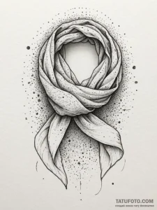 Tattoo design a flowing scarf or ribbon, symb... - эскиз тату (№1755326415_0, 16.08.2025 06:40) — Tatufoto.com