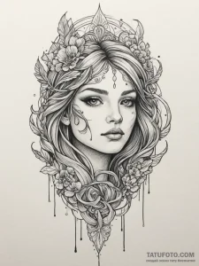 Tattoo design an abstract representation of d... - эскиз тату (№1755326615_0, 16.08.2025 06:43) — Tatufoto.com