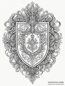 Coat of arms, artistic tattoo sketch, black a... - эскиз тату (№1755329024_0, 16.08.2025 07:23) — Tatufoto.com